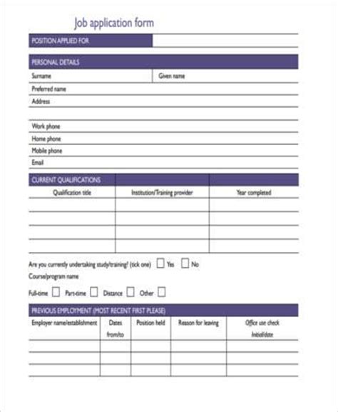 Employment application form format employment application samples. FREE 10+ Sample Job Application Forms in PDF | MS Word | Excel