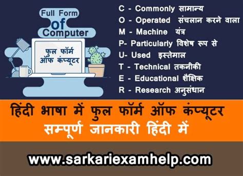 Full Form Of Computer In Hindi कंप्यूटर का फुल फॉर्म क्या है