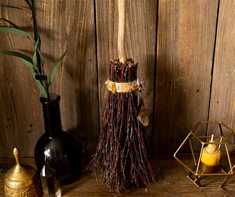 Small Witches Broom With Gems And Feathers Birch Branches Etsy