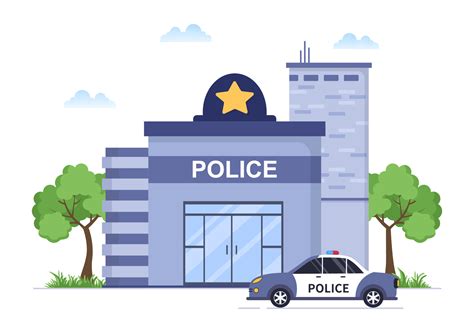 Edificio Del Departamento De La Estación De Policía Ilustración