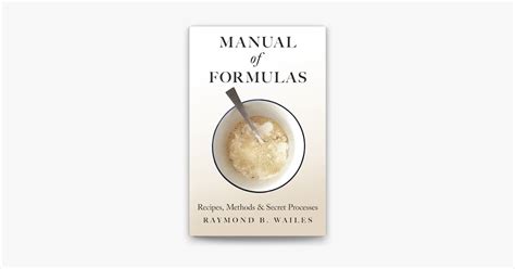 ‎manual Of Formulas Recipes Methods And Secret Processes On Apple Books