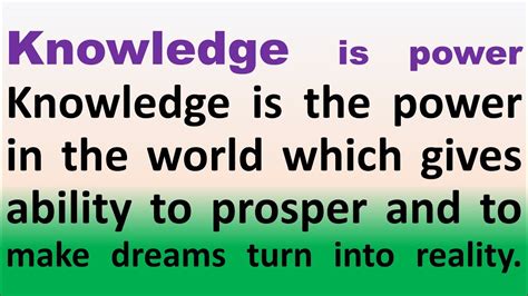 Knowledge Is Power Speech And Essay In English By Smile Please World