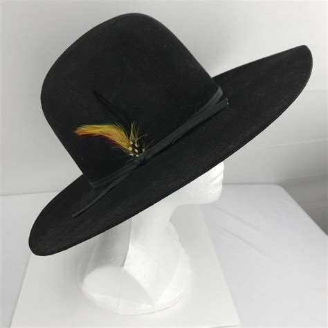 Mens Stetson 4x Beaver Reno Black Cowboy Feather Western Hat Size 6 7