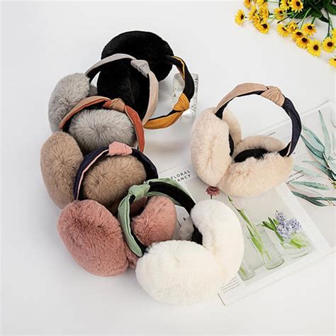 fashion winter folding plush women earmuffs 6 colors warmers ear muffs wish