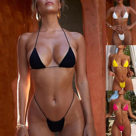 New Arrival Women Triangle Solid Color Bikini 2018 Sexy Brazilian Biquinis Micro Swimsuit
