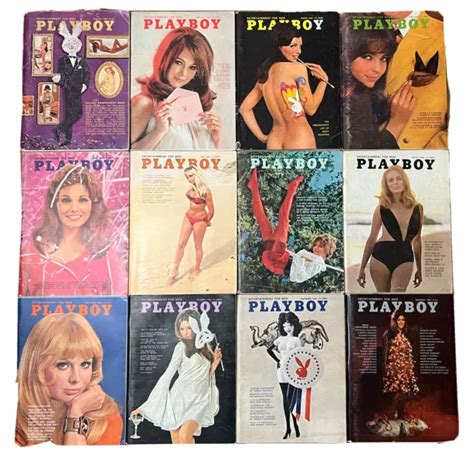 LOT OF PLAYBOY Magazine 1968 Issue Full Year Set Nice Stuff Vintage