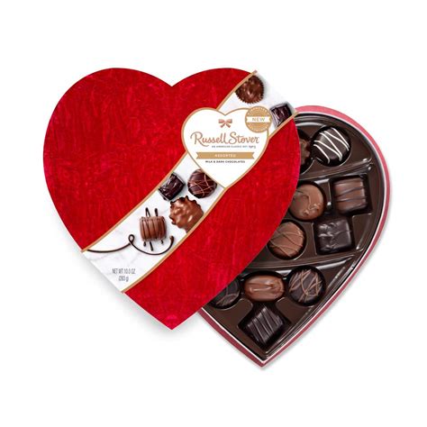 Buy Russell Stover Assorted Milk And Dark Chocolates Velvet Heart Shape