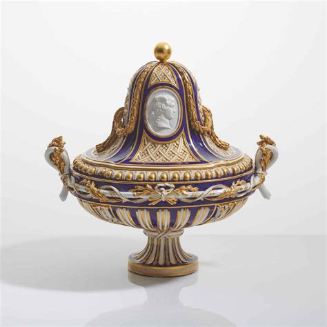A French 18th Century Soft Paste Sèvres Porcelain Vase And Cover Circa