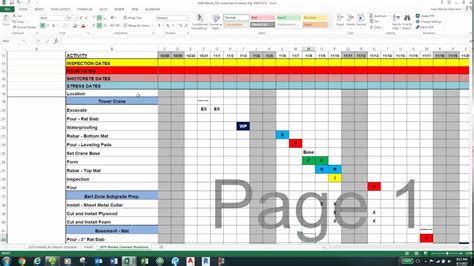 3 Week Look Ahead Construction Schedule Template Excel