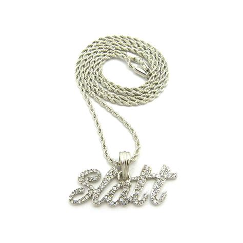Nyfashion101 Stone Stud Slatt Phrase Pendant With Chain Necklace