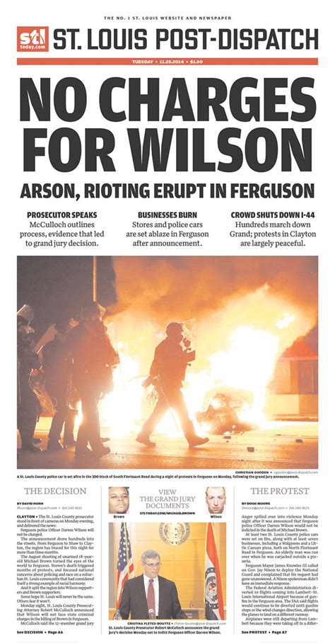 Newspaper Front Pages Covering Ferguson Missouri Today Business Insider