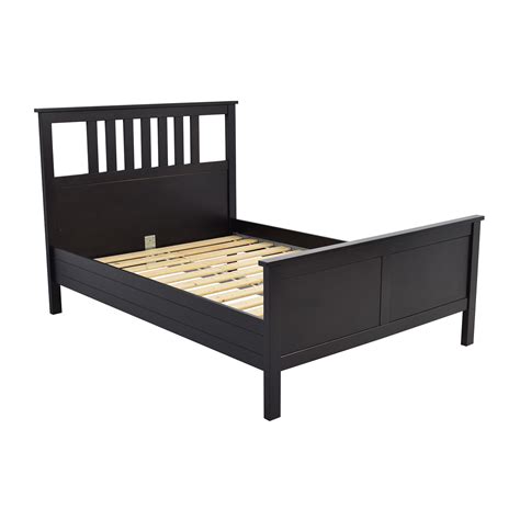 53 Off Ikea Ikea Dark Brown Wood Queen Bed Frame Beds