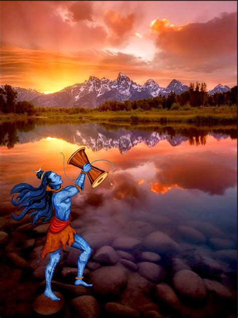 Lord Shiva Playing Damru In Creative Art Painting Nataraja Om Namah