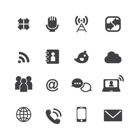 Web Communication Icons Internet Vector Set — Stock Vector © Jacartoon