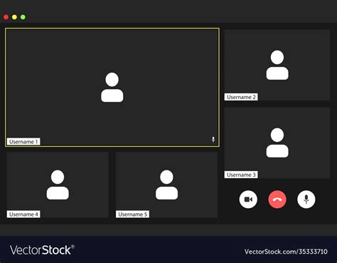 Video Conference Ui Calls Window Overlay A Large Vector Image
