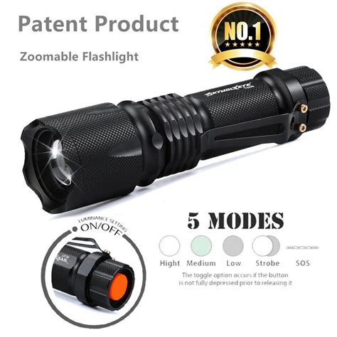 Ultra Bright 5 Mode Cree Xml T6 5000lm Zoomable Led Flashlight Torch