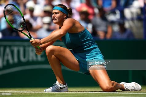 Aryna Sabalenka Of Belarus In Action During Her Womens Singles Semi