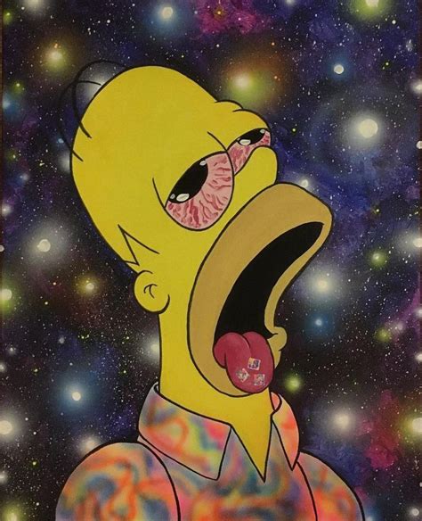 Homero Trippy Cartoon Simpsons Art Psychedelic Drawings