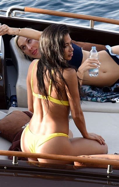Nicole Scherzinger In Yellow Bikini At A Boat In Capri