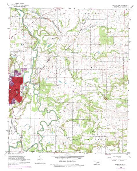 Poteau East Topographic Map 124000 Scale Oklahoma