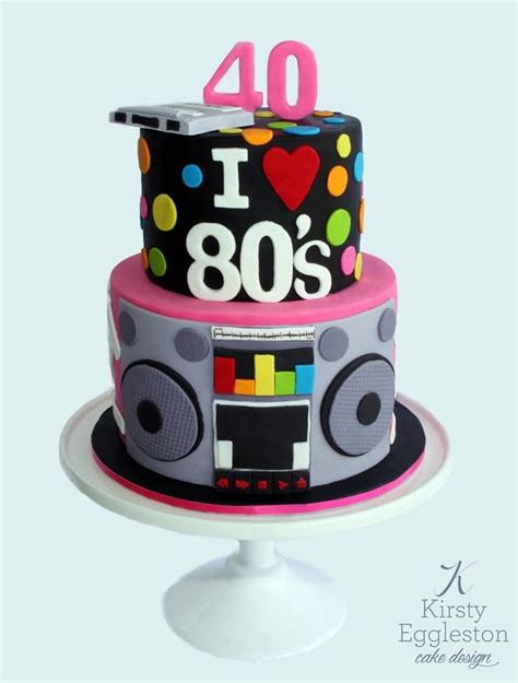 Simple birthday cake 90th birthday cakes 40th cake. 80's Themed 40th Birthday Cake | 80s birthday parties, 16 ...