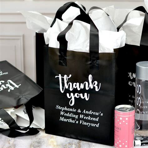 8 X 10 Personalized Frosted Poly Wedding Guest T Bags Wedding T