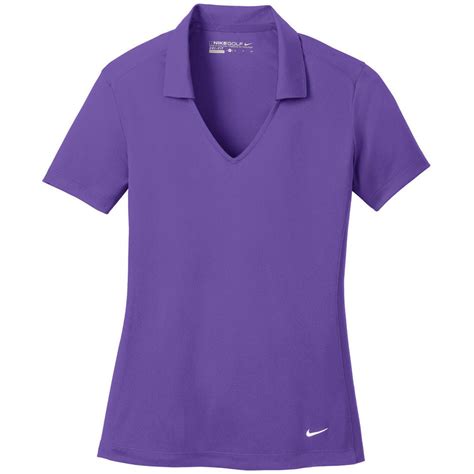 Nike Womens Court Purple Dri Fit Short Sleeve Vertical Mesh Polo