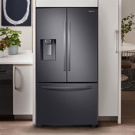 Samsung 23 Cu Ft 3 Door French Door Refrigerator In Black Stainless