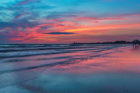 Pink Sunset At Siesta Key Beach Gulf Mexico Florida Siesta Key