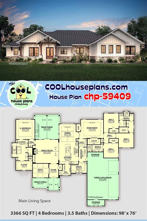 Ranch Floor Plan With Master Suites Country Home Plan Images Collection