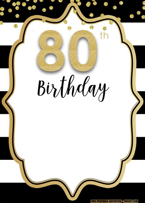 Free 80th Birthday Printables Free Printable Templates