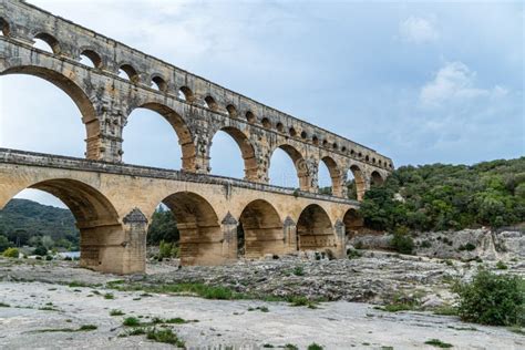 Pont Du Gard Is The Tallest Aqueduct And Bridge Stock Photo Image Of