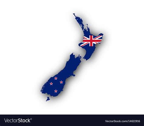 Map And Flag New Zealand Royalty Free Vector Image