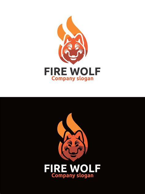Fire Wolf Animal Logo Wolf Template Design
