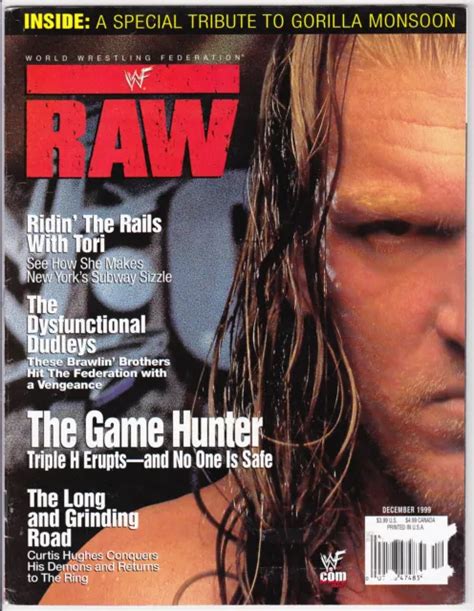 Wwf Raw Magazine December 1999 Wrestling Triple H Gorilla Monsoon Wwe