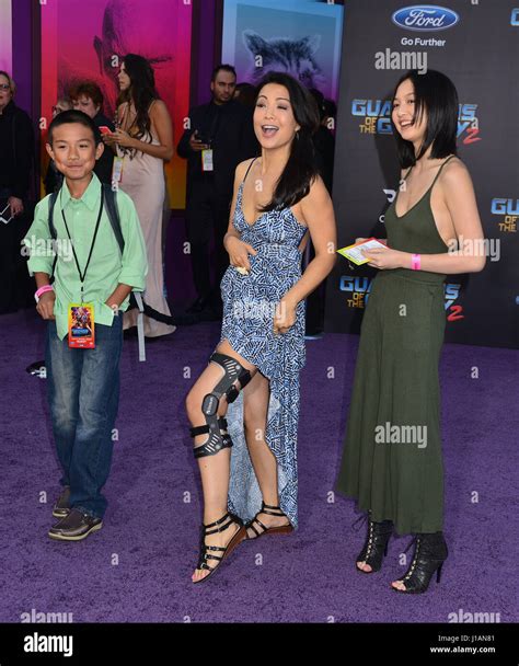 Los Angeles Usa 18th Apr 2017 Ming Na Wen With Son And Daughter 043 At The Guardians Of The