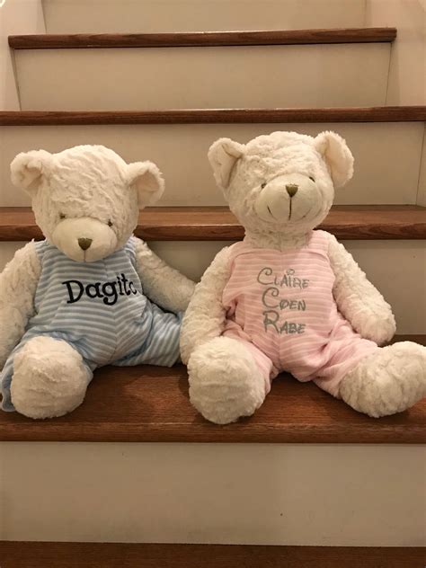 Personalized Baby Shower T Teddy Bear New Baby Embroidered Stuffed