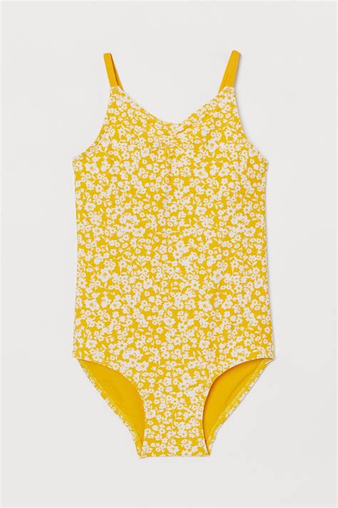 Patterned Swimsuit Yellowfloral Kids Handm Gb Swimsuit Pattern