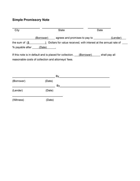 Free Printable Promissory Note Pdf Customize And Print