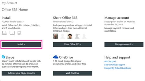 Office 365 home can be shared with as many as six people; Download and install Office 365 Home, Personal, or ...