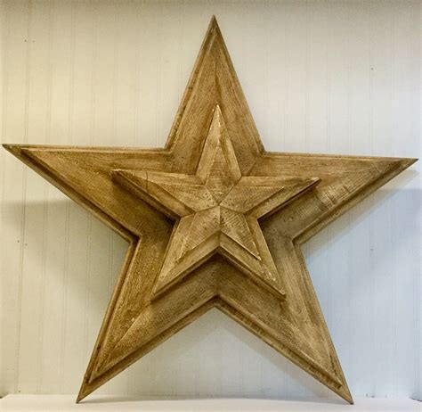 Weathered Wood Three Deminsional Star Wood Stars Recliamed Wood