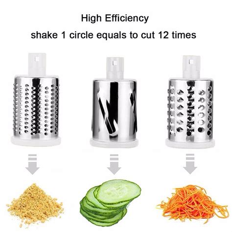 3 In 1 Multi Function Drum Rotary Grater Kitchen Tool Hand Cutter