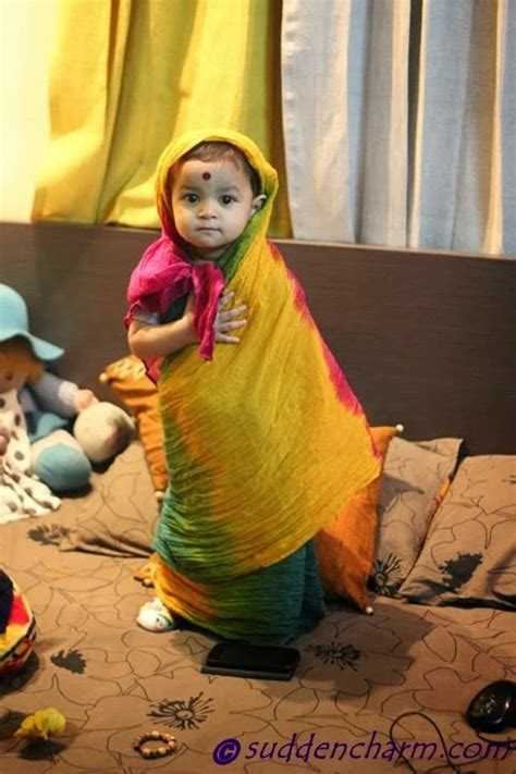 Bangladeshi Baby Girl Wearing Saree Cute Modeling Photo