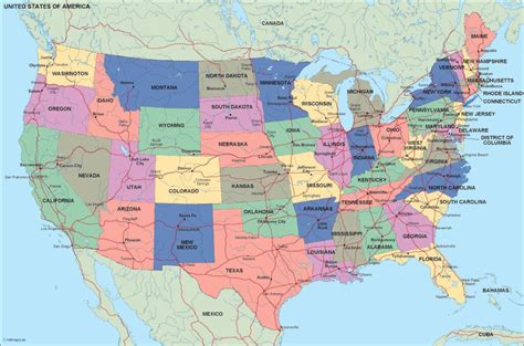 Usa Political Map Eps Illustrator Map Vector World Maps Printable Map