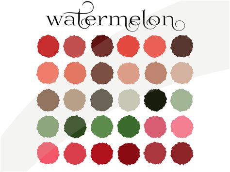 Watermelon Procreate Palette Swatches For Use With Etsy
