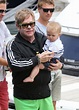 Elton John holds his son Zachary Jackson Levon Furnish-John before ...