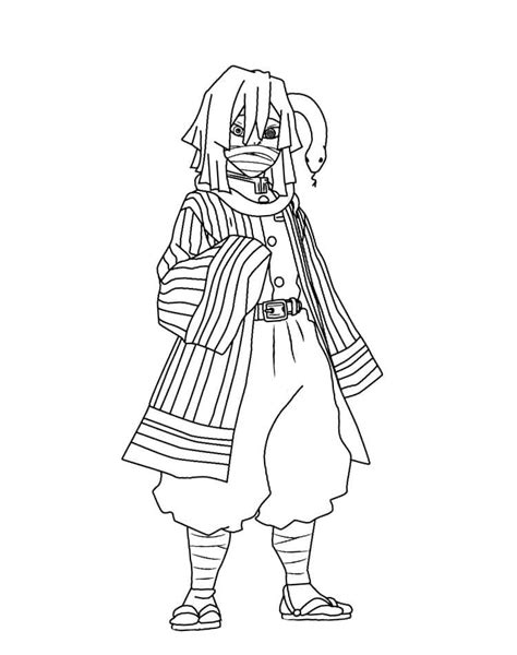 Obanai Iguro From Demon Slayer Coloring Page Anime Coloring Pages The