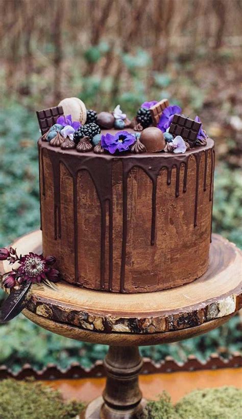 22 Beautiful Wedding Cakes To Inspire You Woodland Inspired Chocolate