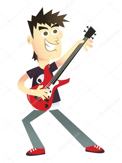 Cartoon Rocker Guitarist ⬇ Vector Image By © Totallyjamie Vector