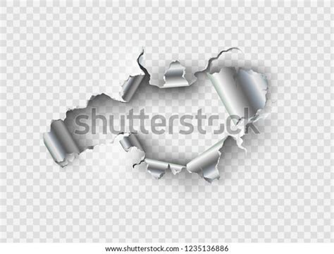 Ragged Hole Torn Ripped Metal On Stock Vector Royalty Free 1235136886